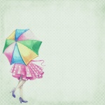 Woman Umbrella Vintage Art