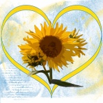Yellow Heart And Sunflower