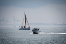 Sailing Ship, Yacht, Motorboat