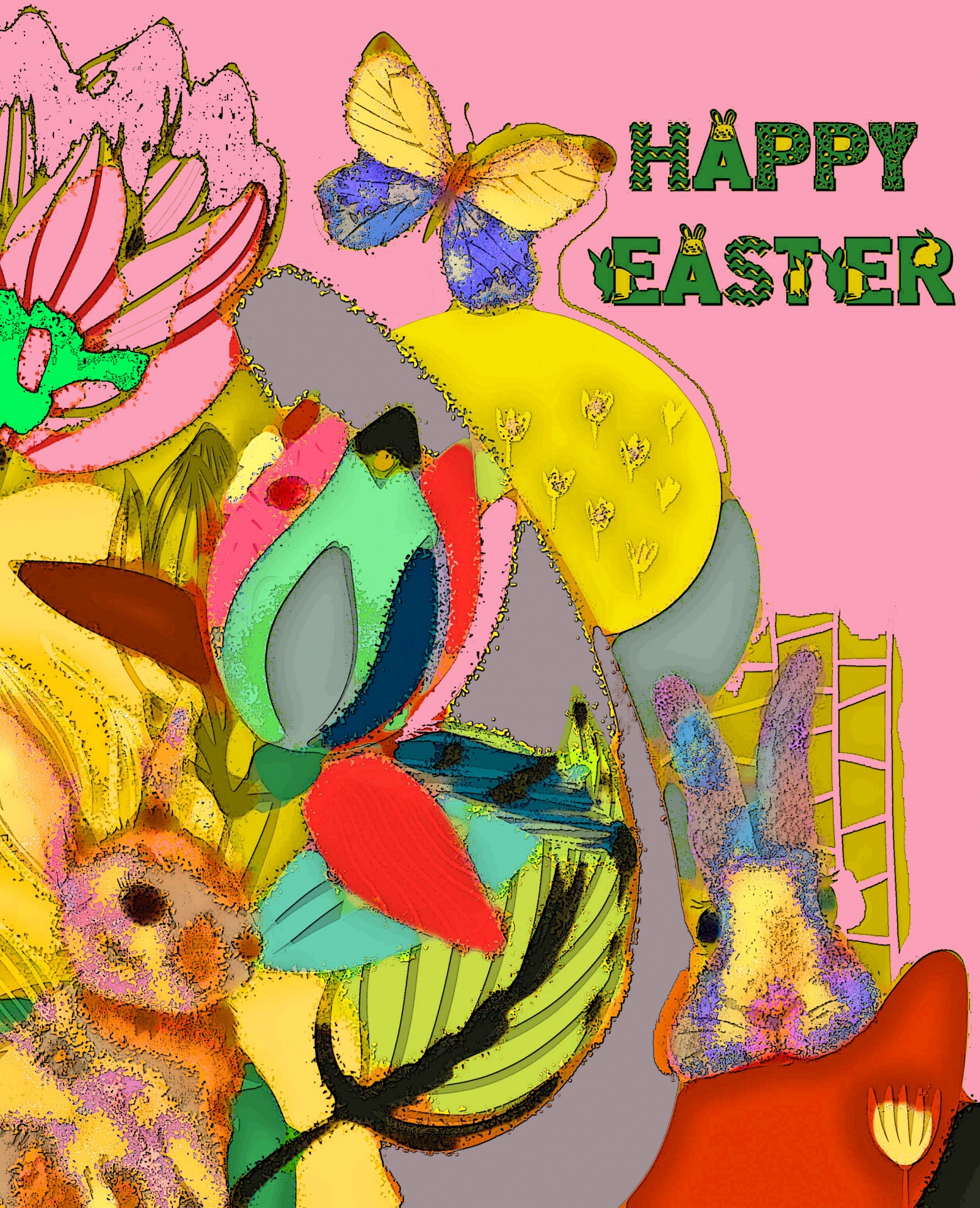 Easter Bunny Contemporary Poster