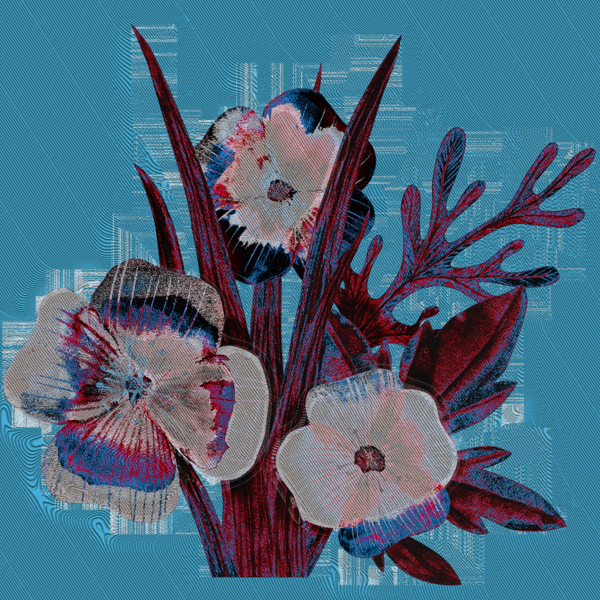 Contemporary Digital Art Flowers