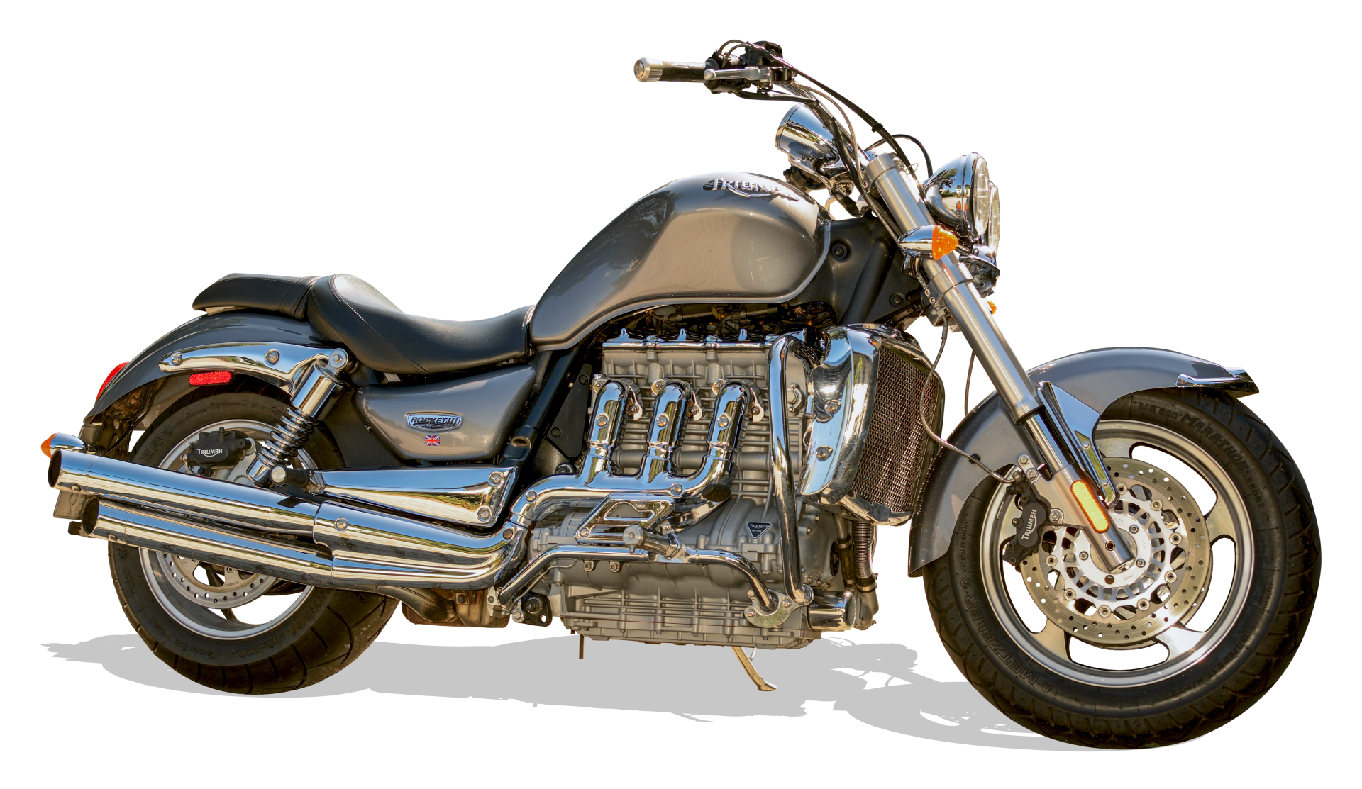 Motorcycle Triumph Rocket 3 cut out and on transparent background