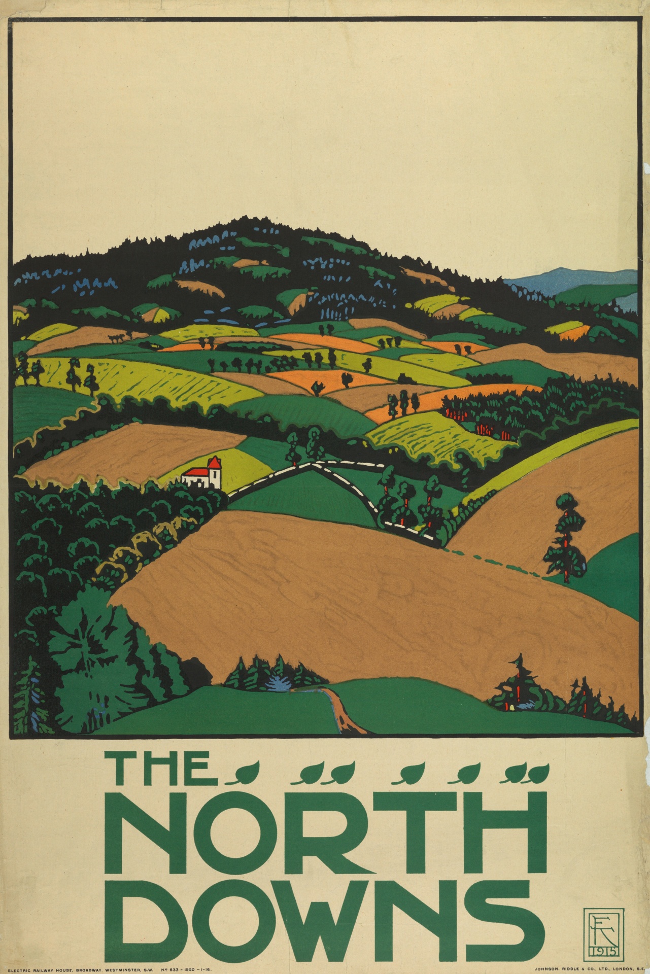 North Downs England Travel Poster