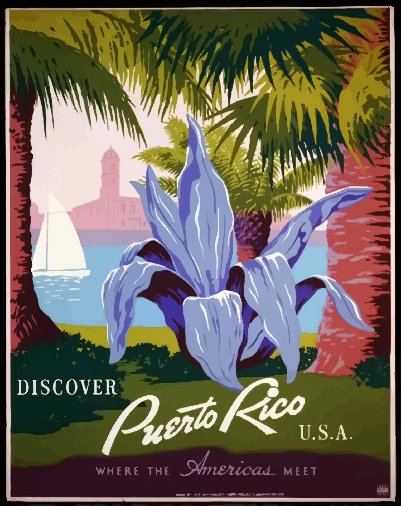 Vintage Puerto Rico Travel Poster