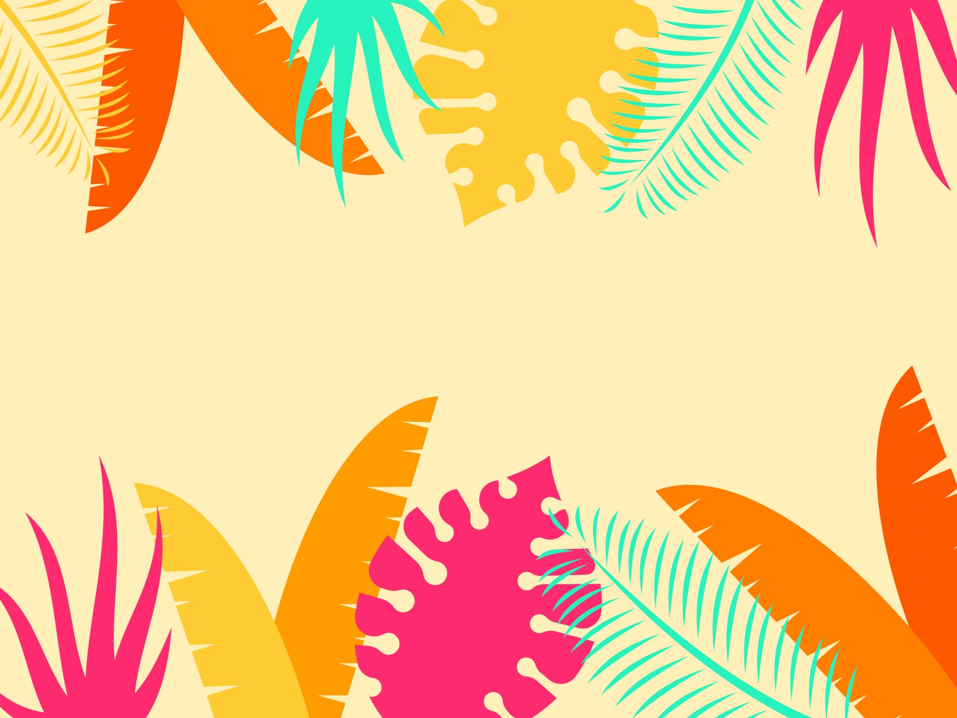Tropical Leaves Colorful Background
