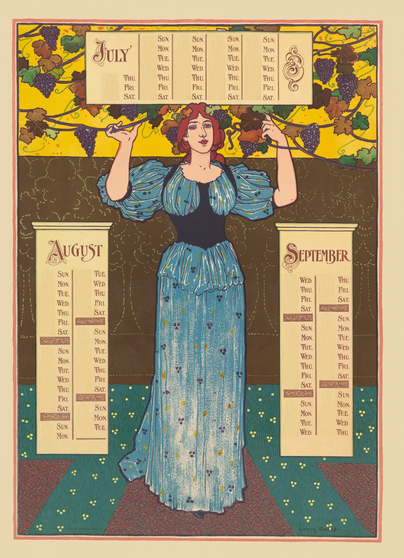 Vintage Calendar Art Poster