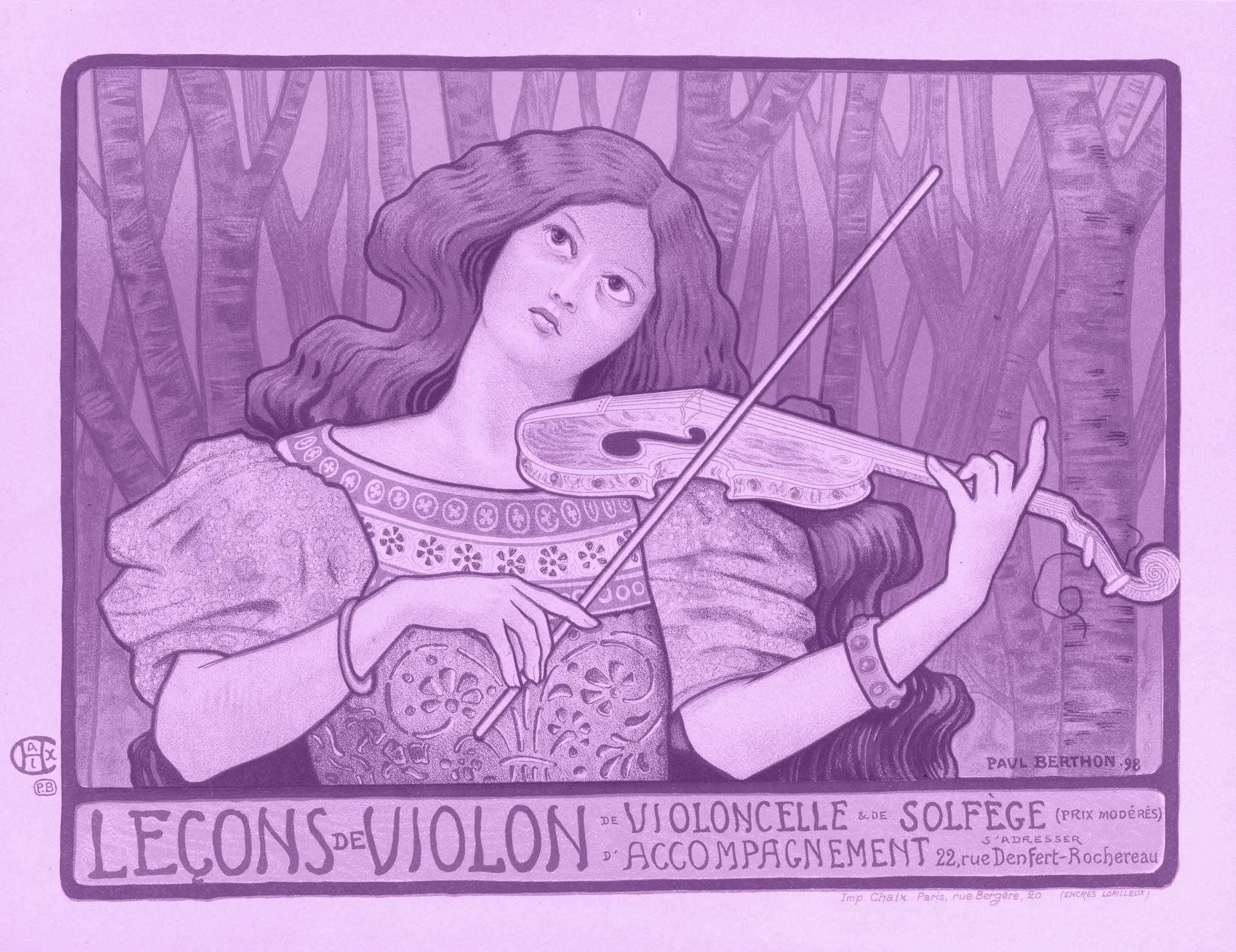 Violin Player Vintage Art