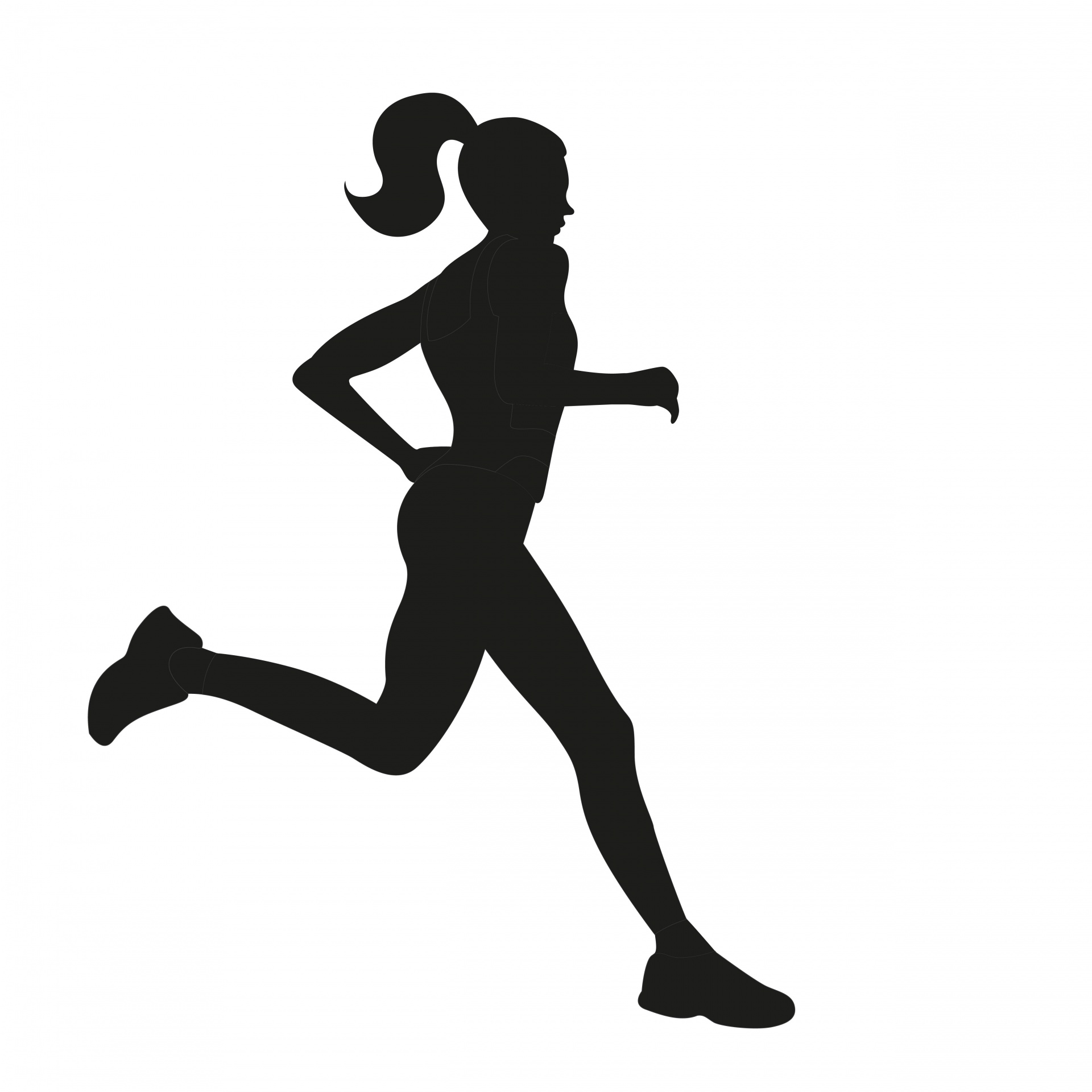 Woman Running Silhouette Clipart
