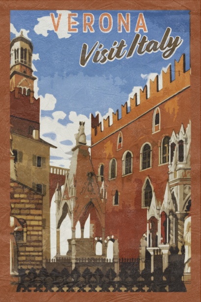 Vintage Italy Travel Poster Free Stock Photo - Public Domain Pictures