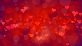 Abstract Bokeh Hearts Background
