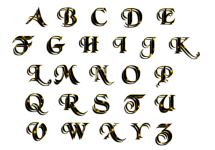 Alphabet Letters Gold Glamorous