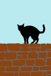 Cat On Wall Silhouette