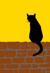 Cat On Wall Silhouette