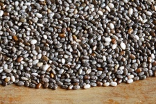 Chia Seeds On A Wooden Surface