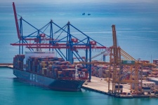 Container Ship In A Port