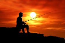 Fisherman Sunset Silhouette