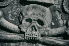 Human Skull Carved In Stone