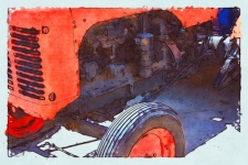 Red Tractor Art