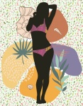 Woman In Bikini Beach Poster