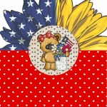 Independence Day Bear Sunflower