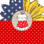 Independence Day Cat Sunflower