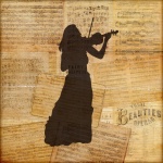 Vintage Music Woman Violin