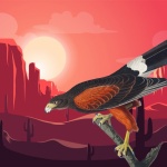 Hawk In The Desert Digital Art