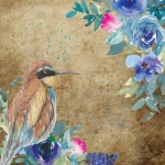 Vintage Bird Floral Template
