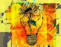 Light Bulb With Sunflower Hope