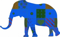Country Patchwork Filled Elephant