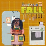 Autumn Fall Dog In Kitchen Poster