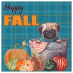 Autumn Fall Pug Dog Poster