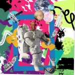 Photocollage Spaceman Abstract Art