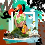 Abstract Tropical Photocollage Art