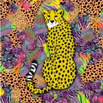 Cheetah On Animal Print Background