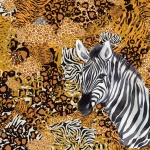 Zebra On Animal Print Background