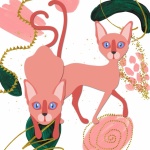 Pink Cat Abstract