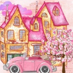Vintage Volkswagen Beetle Pink