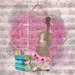 Vintage Violin Book Music Poster