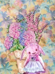 Watercolor Floral Bunny Toy