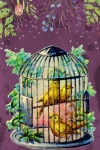 Vintage Birds In A Cage Art