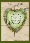 Vintage Floral Heart Clock