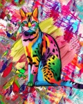 Colorful Bengal Cat Illustration