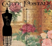 Vintage Postcard Floral Mannequin