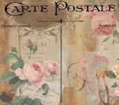 Vintage Floral Bicycle Postcard