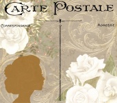 Vintage Woman Roses Postcard Art