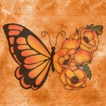 Vintage Flower Butterfly Art