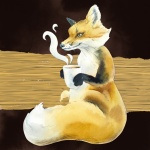 Fox Holding Coffee Poster