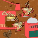 Colorful Pink Accents Coffee Poster