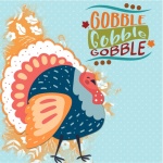 Gobble Turkey Thanksgiving Poster